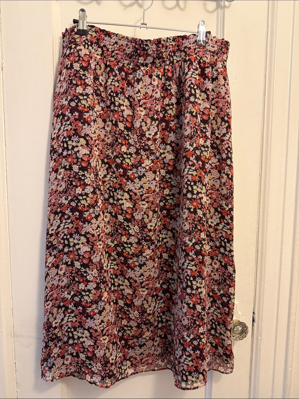 LOFT floral midi skirt